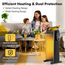 1500W Electric Space Heater Oil Filled Radiator Heater with Foldable Rack by DirectDeals