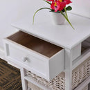 3 Tier Set of 2 Wood Nightstand with 1 and 2 Drawer by LJGDeals