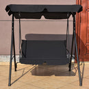 Loveseat Cushioned Patio Steel Frame Swing Glider by LJGDeals