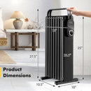 1500W Electric Space Heater Oil Filled Radiator Heater with Foldable Rack by LJGDeals