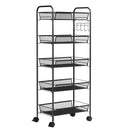 5 Tier Mesh Rolling File Utility Cart Storage Basket-Black by LJGDeals