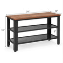 3-Tier Shoe Rack Industrial Shoe Bench with Storage Shelves by DirectDeals