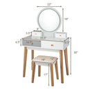 Makeup Dressing Table with 4 Drawers and Lighted Mirror by LJGDeals