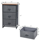 Nightstand Side Table Storage Tower Dresser Chest with 3 Drawers