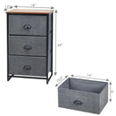 Nightstand Side Table Storage Tower Dresser Chest with 3 Drawers by LJGDeals