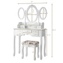 7 Drawer Tri-Folding Mirror Dressing Vanity Makeup Set by LJGDeals