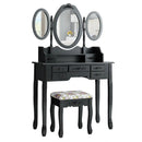 7 Drawer Tri-Folding Mirror Dressing Vanity Makeup Set by LJGDeals