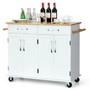 Wood Top Rolling Kitchen Trolley Island Cart Storage Cabinet by LJGDeals