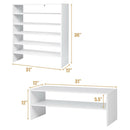 3 Pieces 31-Inch Stackable Multi-Shape Shoe Rack-White