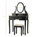 5 Drawers Vanity Table Stool Set with 12-LED Bulbs by LJGDeals