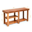 3-Tier Freestanding Wooden Shoe Organizer with Seat by LJGDeals