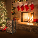 Fireplace Log Rack with 4 Tools Set Fireside Firewood Holder by LJGDeals