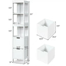 5-Tier Multifunctional Bathroom Floor Cabine Storage with 2 Drawers by LJGDeals