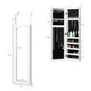 Wall And Door Mirrored Jewelry Cabinet With LED Light by LJGDeals