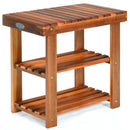 3-Tier Wood Shoe Rack 19' Shoe Bench Boots Organizer by LJGDeals