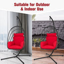 Hanging Folding Egg Chair with Stand Soft Cushion Pillow Swing Hammock by LJGDeals