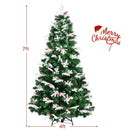 Unlit Snowy Hinged Christmas Tree with Mixed Tips and Red Berries by LJGDeals
