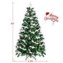 Unlit Snowy Hinged Christmas Tree with Mixed Tips and Red Berries by LJGDeals
