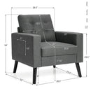 Mid-Century Upholstered Armchair Club Chair with Rubber Wood Legs by LJGDeals