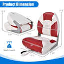 Low Back Boat Seat Folding Fishing chair with Thickened High-density Sponge Padding-Red