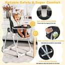 Baby High Chair Foldable Feeding Chair with 4 Lockable Wheels by LJGDeals