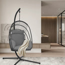 Hanging Folding Egg Chair with Stand Soft Cushion Pillow Swing Hammock by LJGDeals