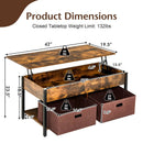 Lift Top Coffee Table Central Table with Drawers and Hidden Compartment for Living Room by LJGDeals