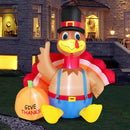 6 Feet Thanksgiving Inflatable Turkey with Pumpkin Fall Harvest Decor with Lights by LJGDeals