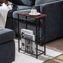 Side Sofa Narrow Table with Removable Paper Holder for Living Room-Brown by LJGDeals