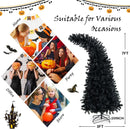 7 Feet Pre-Lit Black Halloween Tree with 8 Flash Modes and 400 Lights by LJGDeals