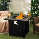 32 Inch Propane Fire Pit Table Square Tabletop with Lava Rocks Cover 50000 BTU-Black by LJGDeals