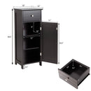 Wooden Bathroom Floor Storage Cabinet with Drawer and Shelf by LJGDeals