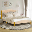 Full/Queen Size Upholstered Bed Frame with Quilted Headboard by LJGDeals