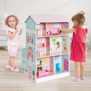 2-In-1 Double Sided Kids Kitchen Playset and Dollhouse with Furniture by LJGDeals