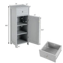 Wooden Bathroom Floor Storage Cabinet with Drawer and Shelf by LJGDeals