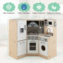 Kids Corner Wooden Kitchen Playset with Cookware Accessories by LJGDeals