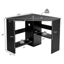 Corner Computer Desk with Storage Shelf - Triangle Design by LJGDeals