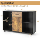 48 Inch Industrial Buffet Sideboard with 4 Open Cubbies by LJGDeals
