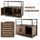 Wooden Cat Box Cabinet with with Metal Frame and Scratching Pad-Rustic Brown by LJGDeals
