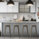 30 Inch Bar Stools Set of 4 with Square Seat and Handling Hole by LJGDeals