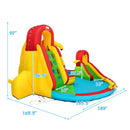Kid's Inflatable Water Slide Bounce House with Climbing Wall and Pool Without Blower by LJGDeals