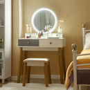 Makeup Dressing Table with 4 Drawers and Lighted Mirror by LJGDeals
