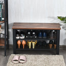 3-Tier Shoe Rack Industrial Shoe Bench with Storage Shelves by DirectDeals