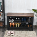 3-Tier Shoe Rack Industrial Shoe Bench with Storage Shelves by LJGDeals
