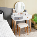 Makeup Dressing Table with 4 Drawers and Lighted Mirror by LJGDeals