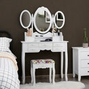 7 Drawer Tri-Folding Mirror Dressing Vanity Makeup Set by LJGDeals