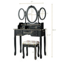 7 Drawer Tri-Folding Mirror Dressing Vanity Makeup Set by LJGDeals