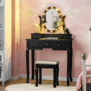 5 Drawers Vanity Table Stool Set with 12-LED Bulbs by LJGDeals