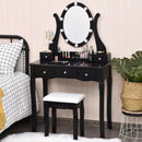 10 Dimmable Lights Vanity Table Set with Lighted Mirror and Cushioned Stool by LJGDeals