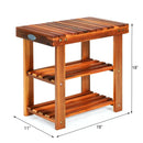 3-Tier Wood Shoe Rack 19' Shoe Bench Boots Organizer by LJGDeals